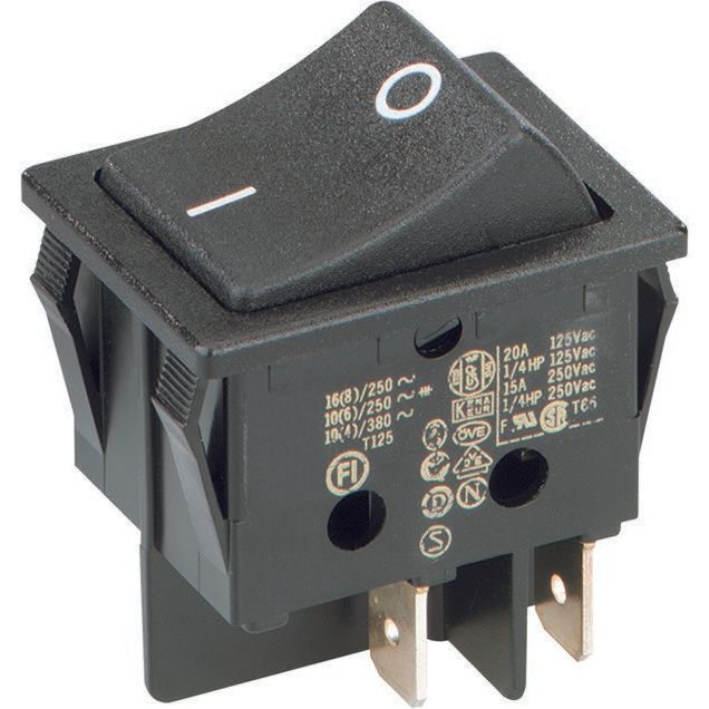 Bachmann - Geräte-Einbauschalter und -taster EB-Wippenschalter 924.095 sw,16(8)A250V 2p