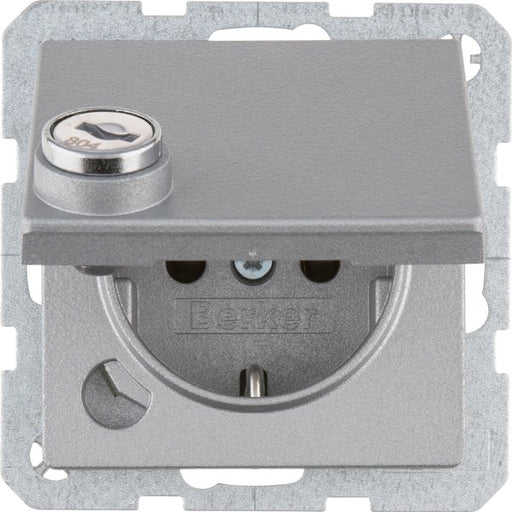 Berker - Steckdose SCHUKO-Steckdose alu/mt 41636084 Schraub-Liftklemmen