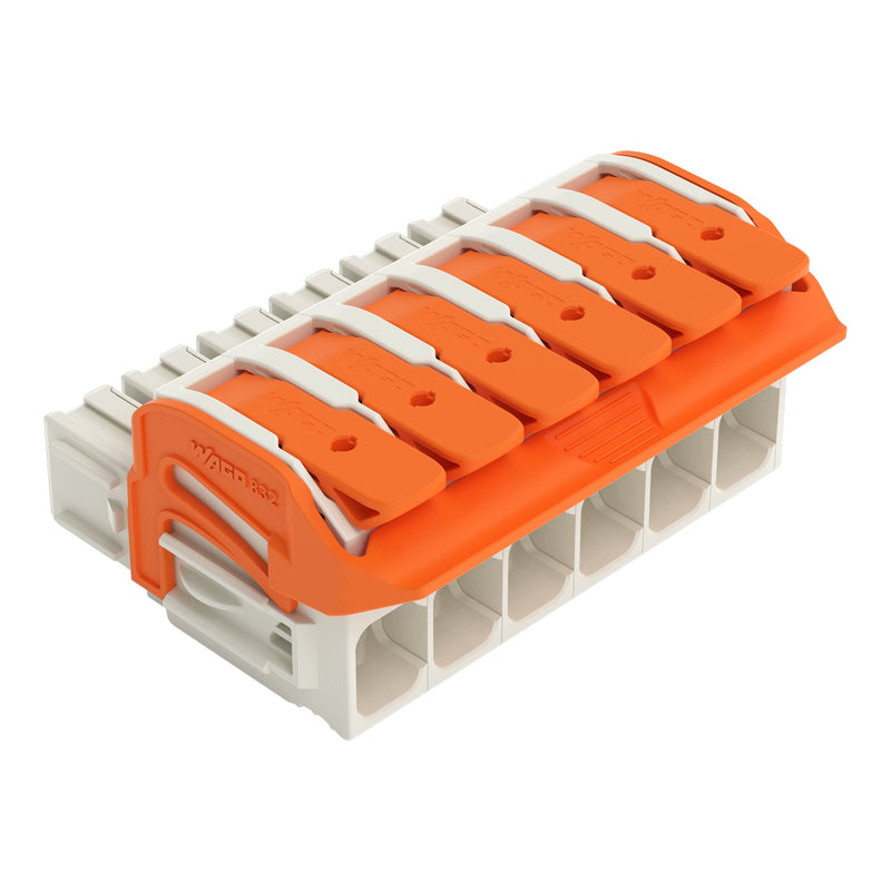 WAGO GmbH & Co. KG - Ein- und mehrpolige Klemmenleiste 1-Leiter-Federleiste,Hebel 832-1106/320-000 PushinCAGECLAMP,lgr − 16 Stück