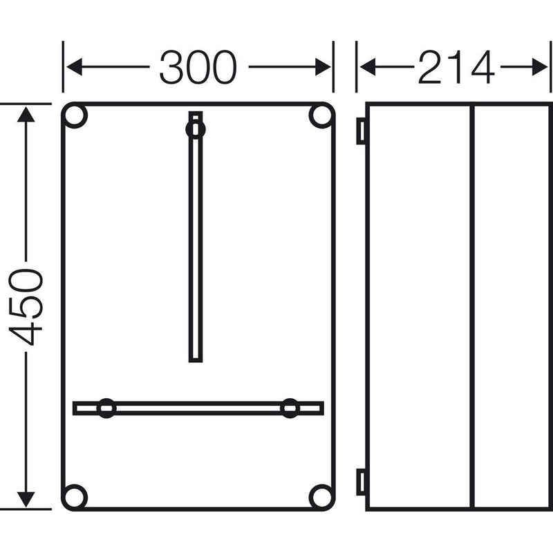Hensel - Zähler-Leergehäuse Zählergehäuse Mi 2310 300x450x214mm T=190