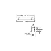Brumberg Leuchten - Decken-/Wandleuchte Einbau-Profilleuchte 7428172016 1158 x 110 x 59mm