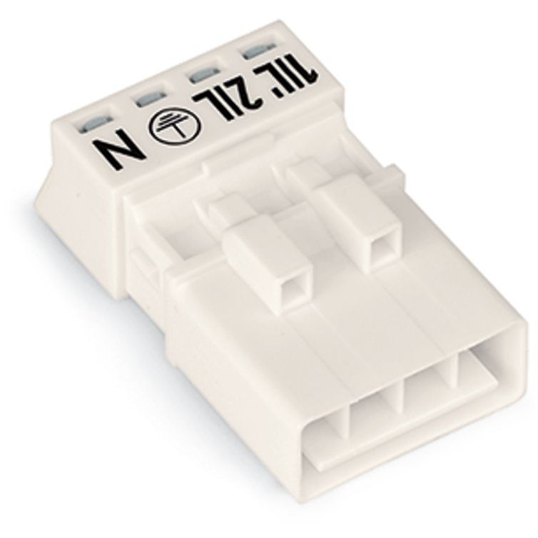WAGO - Steckverbinder für steckbare Gebäudeinstallation Stecker 4-polig 890-234 Kod. A,weiß − 50 Stück