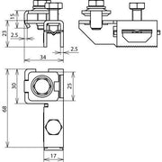 DEHN - Zubehör/Ersatzteile für Erdung und Blitzschutz Spannkopf SPK Z 25 BRS #540210 AK1X10 2X6.8 V2A
