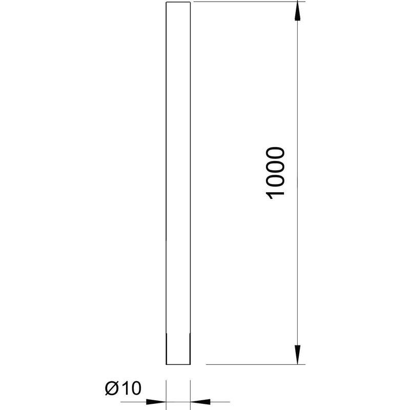 OBO Bettermann - Fangeinrichtung für Blitzschutz Fangstange 101 J1000 1m f.FangFix-Junior − 10 Stück