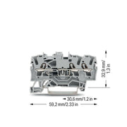 WAGO - Bauelement-Reihenklemme Bauelementklemme 2202-1311/1000-411 m. Diode 1N4007,grau − 100 Stück