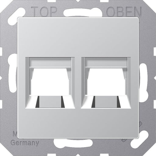 Jung - Einsatz/Abdeckung für Kommunikationstechnik Abdeckung 2-fach A 1569-25 WE AL f.MJ WE TE-connect