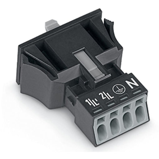 WAGO - Geräteanschluss für steckbare Gebäudeinstallation Snap-In-Stecker 890-714 4-polig,Kod. A,sw − 50 Stück