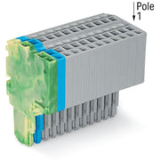 WAGO - Ein- und mehrpolige Klemmenleiste 2-Leiter-Federleiste 2020-212/000-039 1,5mm²,gn-ge/bl/gr − 20 Stück