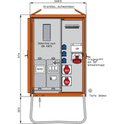 Walther Werke - Baustromverteiler Anschlussverteilerschrank WAV0160R1 44kVA m.Zählerplatz