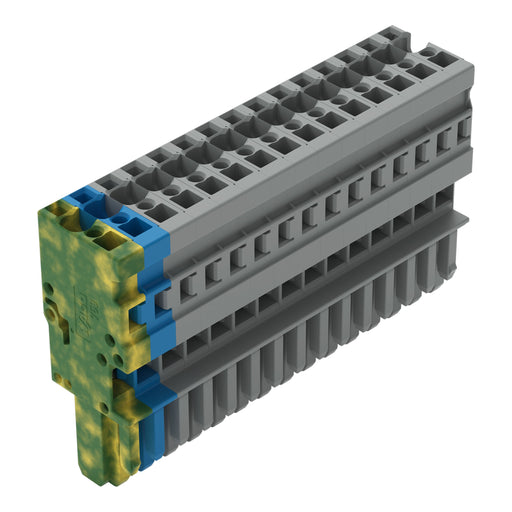 WAGO - Ein- und mehrpolige Klemmenleiste 1-Leiter-Federleiste 769-115/000-039 4mm²,gr/bl/gn-ge − 10 Stück