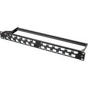 Telegärtner - Patchpanel Kupfer 19Z Modulträger 1HE 100021505 gewinkelt, schwarz