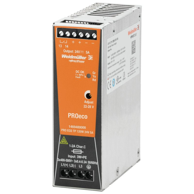 Weidmüller - Gleichstromversorgung Stromversorgung PRO ECO 120W 12V 10A 12V DC, 10A, 120W