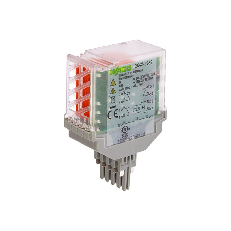 WAGO - Bauelementestecker Relaismodul 2042-3889 AC/DC24V 230V,2Su.2Ö − 5 Stück
