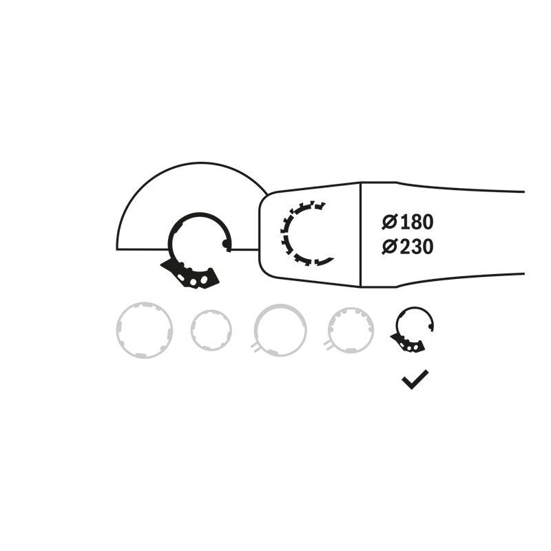 Bosch - Systemzubehör für Schleifen/Polieren (Akku/elektrisch/Druckluft) Schutzhaube mit Deckblech, 2602025283 230 mm mit Codierung