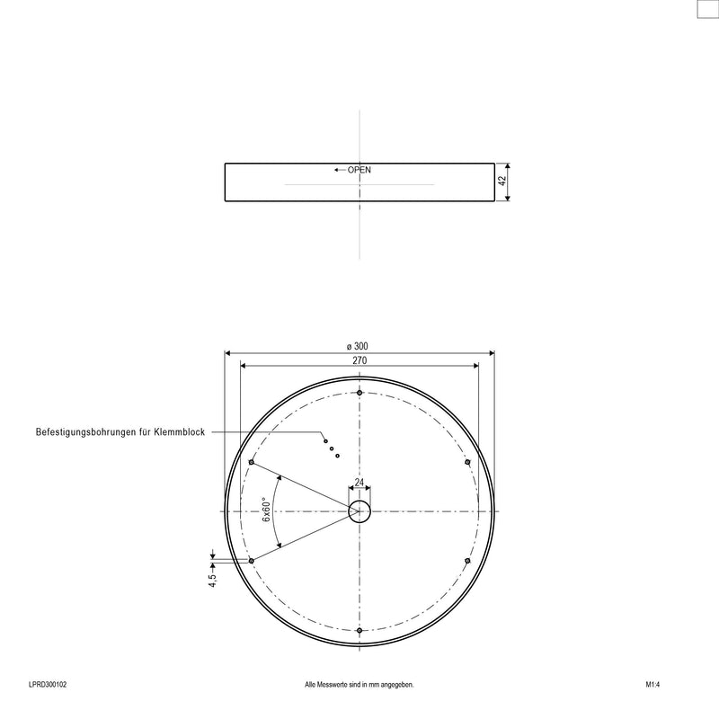EVN Lichttechnik - Decken-/Wandleuchte LED-Anbaupanel LPRD300102 3000K IP20 ws