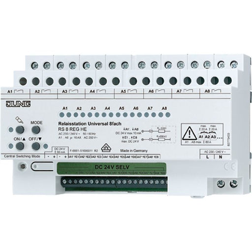 Jung - Installationsrelais Relaisstation 8-fach RS 8 REGHE Universal