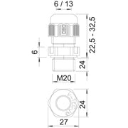 OBO Bettermann - Kabelverschraubung V-TEC VM L20 SGR − 50 Stück
