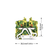 WAGO - Schutzleiter-Reihenklemme Mini-Schutzleiter 2252-1207 2,5 qmm, gn-ge − 100 Stück