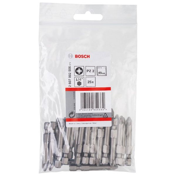 Bosch - Bit Schrauberbit Extra-Hart PZ 2607002506 2, 49 mm, 25er-Pack