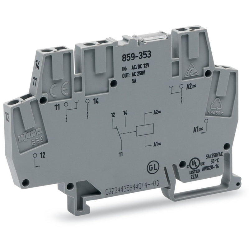 WAGO GmbH & Co. KG - Schaltrelais Relaismodul 859-355 AC/DC 48 V,1W,gr − 10 Stück