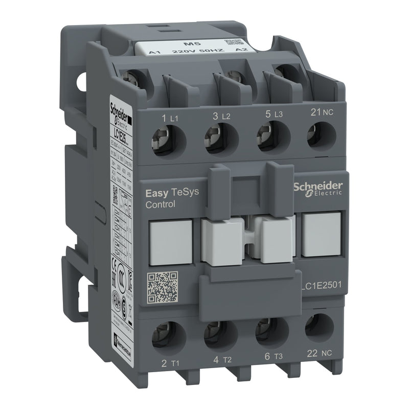 Schneider Electric - Leistungsschütz zum Schalten von Wechselstrom Leistungsschütz Easy TeSys LC1E2501M5 3P 25A 220VAC 50Hz