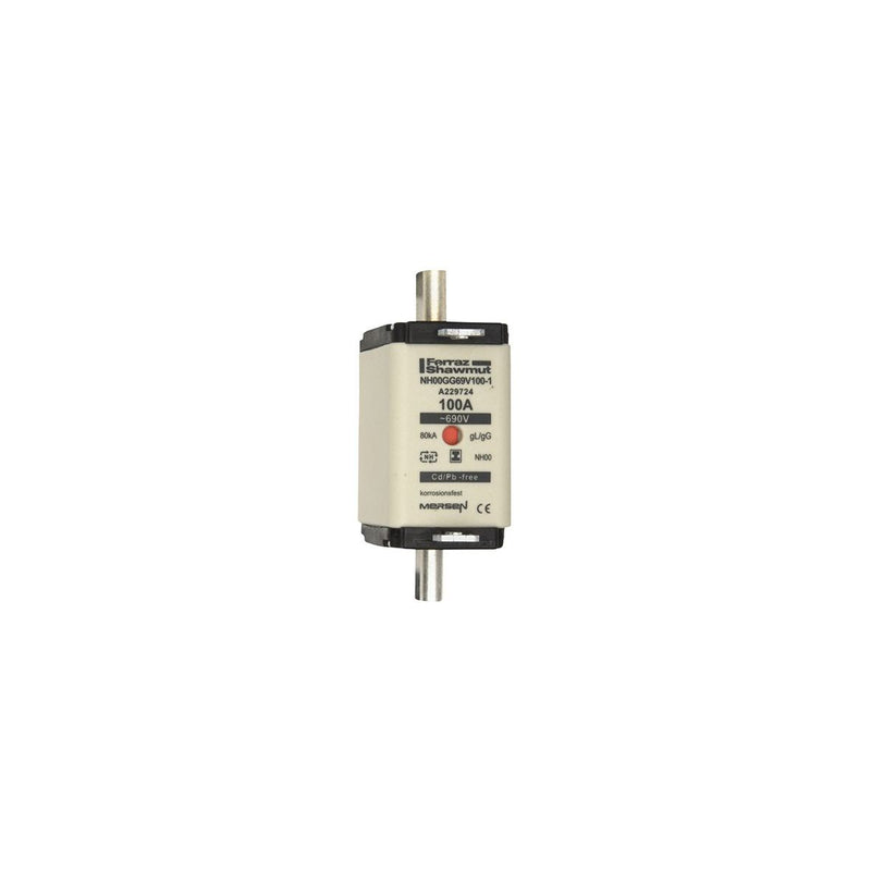 Mersen - Messersicherung NH-Sicherungseinsatz SG NH00GG69V100-1 Gr.00 gG 100A/690VKM − 3 Stück