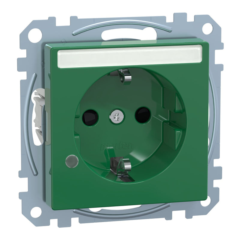 Merten - Steckdose SCHUKO-Steckdose SV gn MEG2303-0304 Ko.Licht Schriftfeld