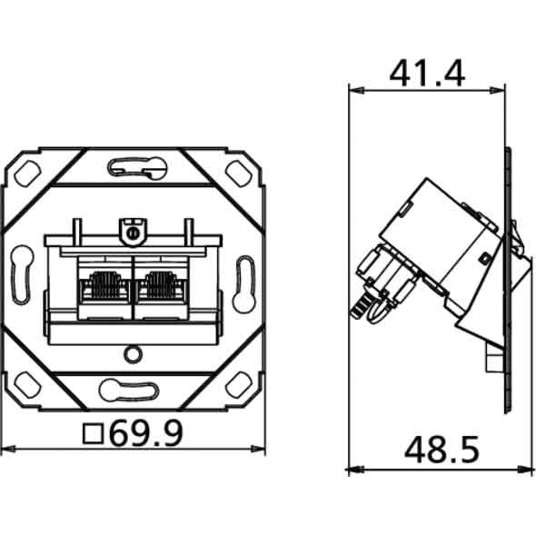 Metz Connect - Kommunikationsanschlussdose Kupfer Anschlussdose C6Amodul UP0 130B12D21200-E 2Port 270 UP0 − 10 Stück