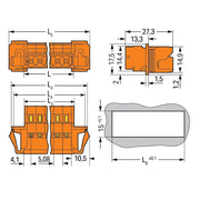 WAGO - Kabelsteckverbinder für Leiterplattensteckverbinder 1-Leiter-Stiftleiste 231-648/114-000 CAGECLAMP,2,5mm²,or − 10 Stück