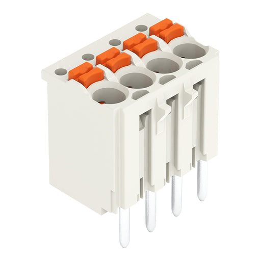 WAGO - Leiterplattensteckverbinder 1-Leiter-THT-Federleiste 2091-1174 CAGE CLAMP,lichtgrau − 200 Stück