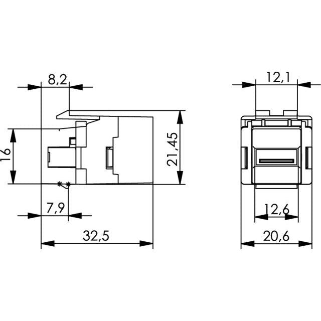 Telegärtner - Modulare Kupplung USB-Keystone f-f Typ A 100023178 RAL9003