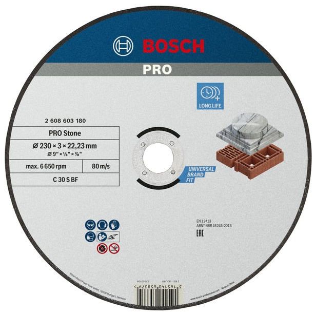 Bosch - Trenn-/Schleifscheibe PRO Stone Trennscheibe, 2608603180 230 x 3 x 22.23 mm