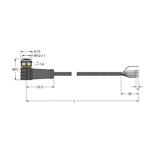 Turck - Konfektioniertes Sensor-Aktor-Kabel Aktuator- u. Sensorleitung WKS4.5T-40/TXL PUR