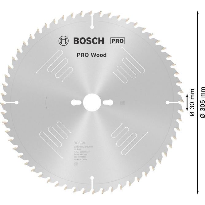 Bosch - Kreissägeblatt PRO Wood Kreissägeblatt, 2608641768 305 x 3,2 x 30 mm