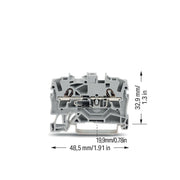 WAGO - Bauelement-Reihenklemme Bauelementklemme 2002-1211/1000-411 Diode 1N4007,grau − 100 Stück