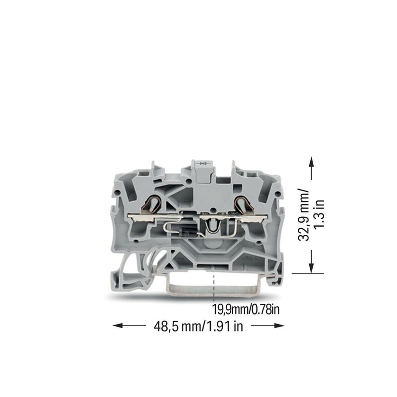WAGO - Bauelement-Reihenklemme Bauelementklemme 2002-1211/1000-411 Diode 1N4007,grau − 100 Stück