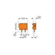 WAGO - Leiterplattenklemme Anreihbare Leiterplattenk. 235-101/330-000 1,5mm² − 100 Stück