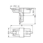 WAGO - Kompaktverteiler für steckbare Gebäudeinstallation T-Verteiler 4-polig 890-1732 Kod. B,hellgrün − 25 Stück