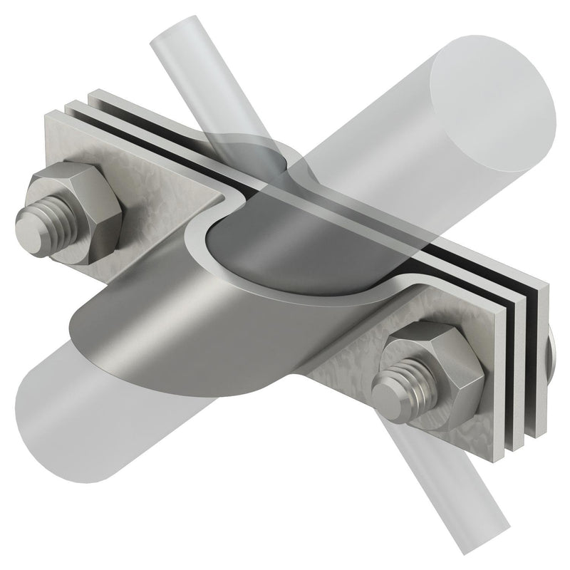 OBO Bettermann - Anschlussklemme für Stab-/Tiefenerder Anschlussschelle 2760 25 V4A 25mm − 5 Stück
