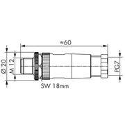 WAGO - Zubehör/Ersatzteile für Steuerungen Konfekt. Steckverbinder 4p 756-9202/040-000 M12 St ax.A-kodiert − 5 Stück
