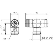 Telegärtner - Koax-Kupplung N-T-Stück (F-F-F) 50Ohm 100024151 UG-28/U