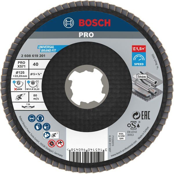 Bosch - Trenn-/Schleifscheibe PRO X571 2608619201 Fächerschleifscheibe − 10 Stück