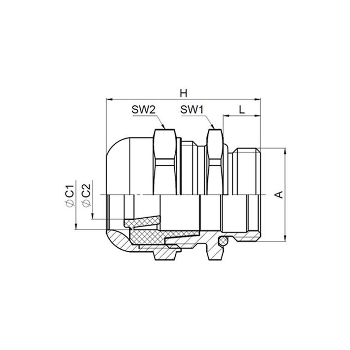 Jacob - Kabelverschraubung K257-1016-00 WADI heat − 50 Stück