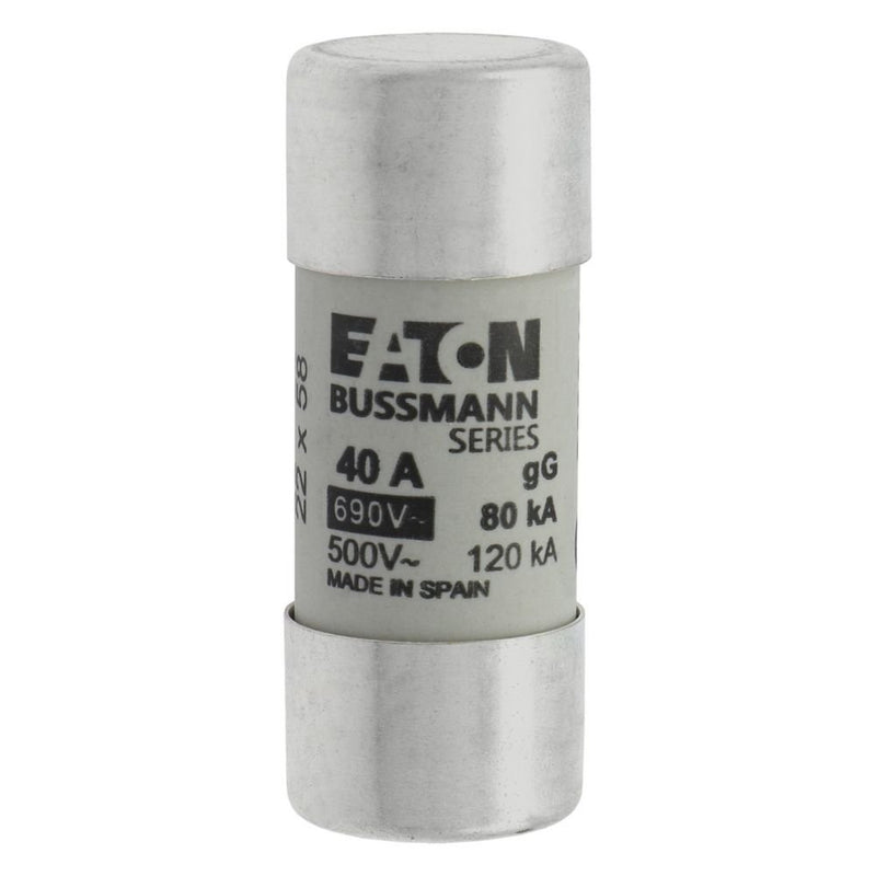 Eaton - Zylindrische Sicherung Sicherungseinsatz Nieders. CYLINDRICA#C22G40 40A AC 690V 80kA − 10 Stück
