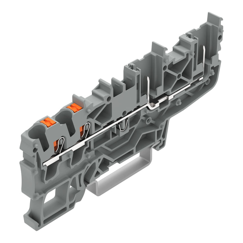 WAGO - Durchgangs-Reihenklemme 2-Leiter/2-Pin-Basisklemme 2222-1401 Drücker,2,5 mm²,gr − 50 Stück