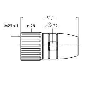 Turck - Rundsteckverbinder, feldkonfektionierbar (Industriesteckverbinder) Rundsteckverbinder B23171-8.5 konfektionierbar