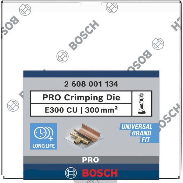 Bosch - Einsatz für Presswerkzeug Kabelschuhe/Verbinder, Aderendhülsen, Schirmanschluss PRO Presseinsatz, E300 CU, 2608001134 300 mm², Kupfere