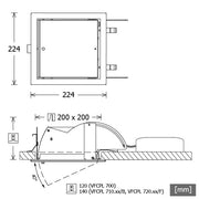 LTS Licht&Leuchten - Downlight/Strahler/Flutlicht LED-Einbaustrahler VFCPL 710.30/B ws 58W Backware