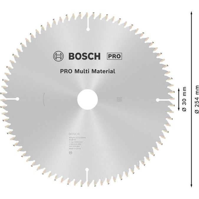 Bosch - Kreissägeblatt PRO Multi Material 2608640450 Kreissägeblatt 254 x