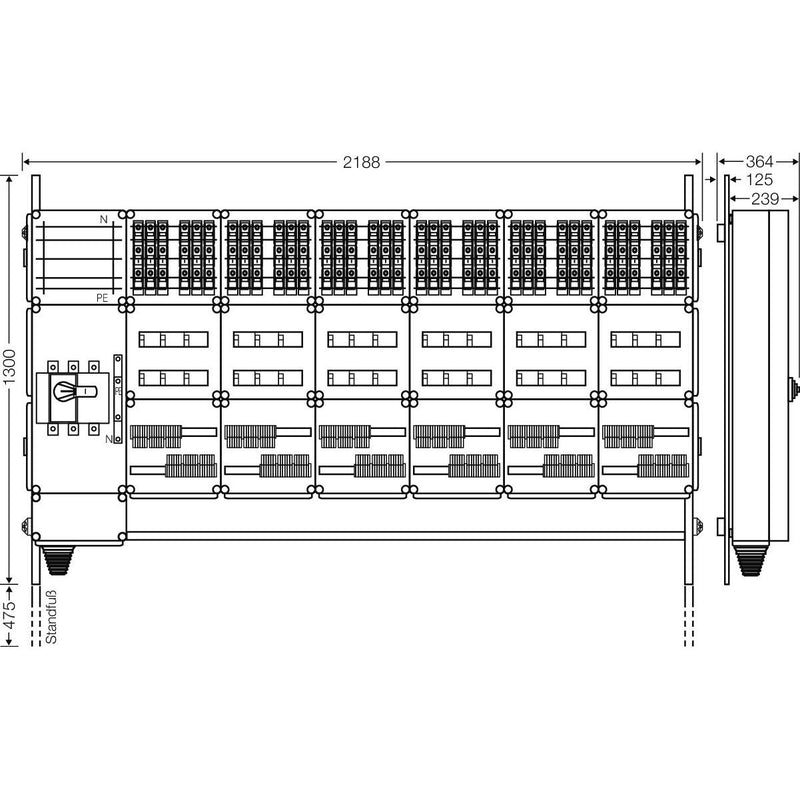Hensel - Verteilerschrank für Energieversorgung Ladeverteiler Mi EV 11kW 36100 f.36 Ladep. a 11kW